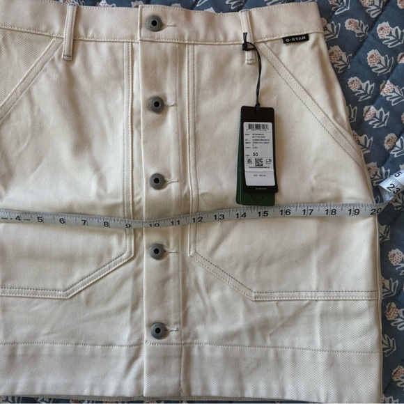 NWT G-STAR RAW Workwear Button Mini Skirt // Ecru // Size 30 - Picture 9 of 12